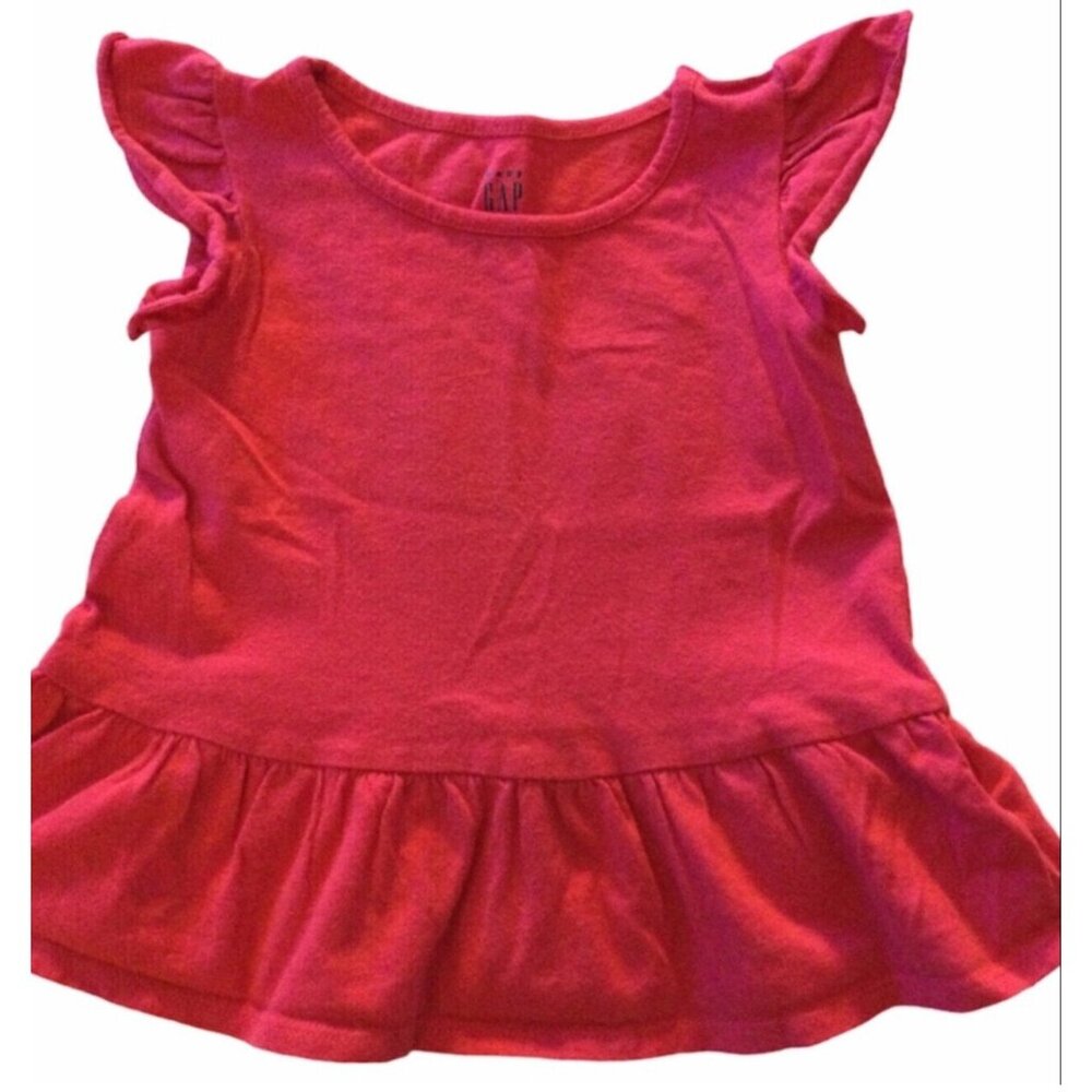 12M to 18M VGUC GAP Pink Flutter Sleeve Peplum Tee